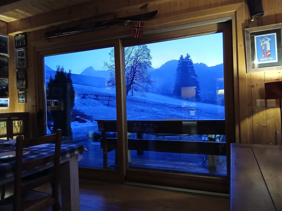 The sun going down over the Reserve Naturelle de Contamines Montjoie