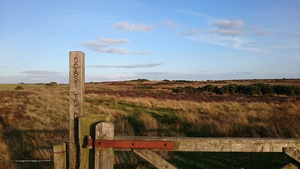 Moorland along the Coast to Coast route passing through High Hawsker.