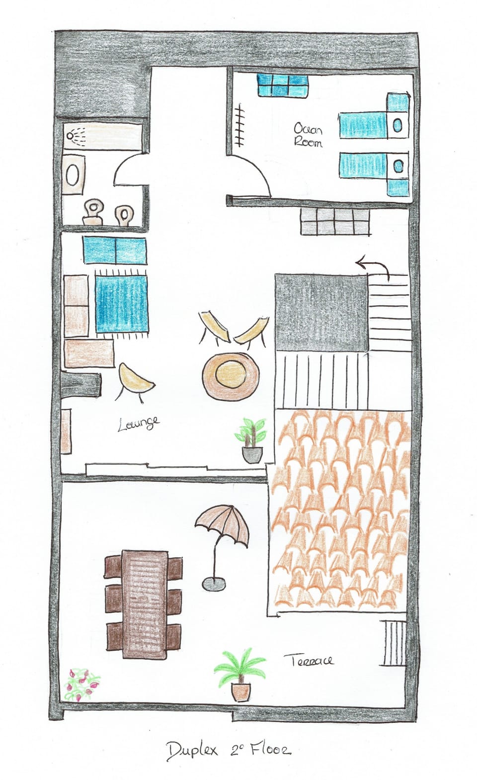 Plan of the house - Duplex 2nd floor