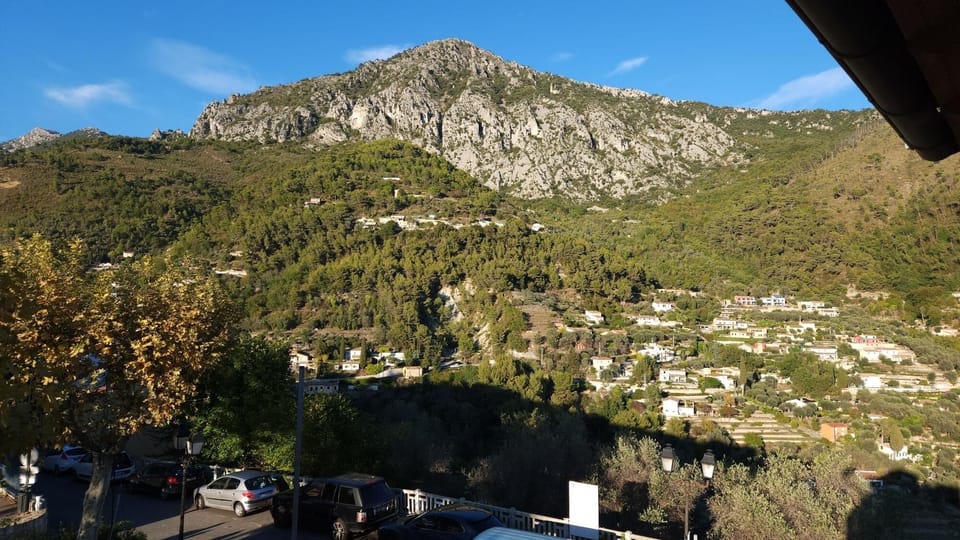 Mountains to the north, east and west from living room balcony