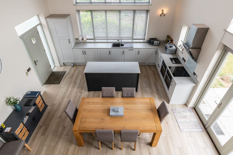 Open plan living and dining area