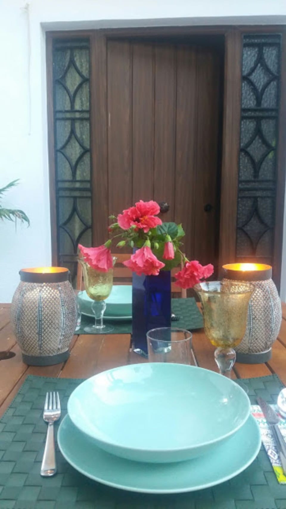 Eating on the terrace