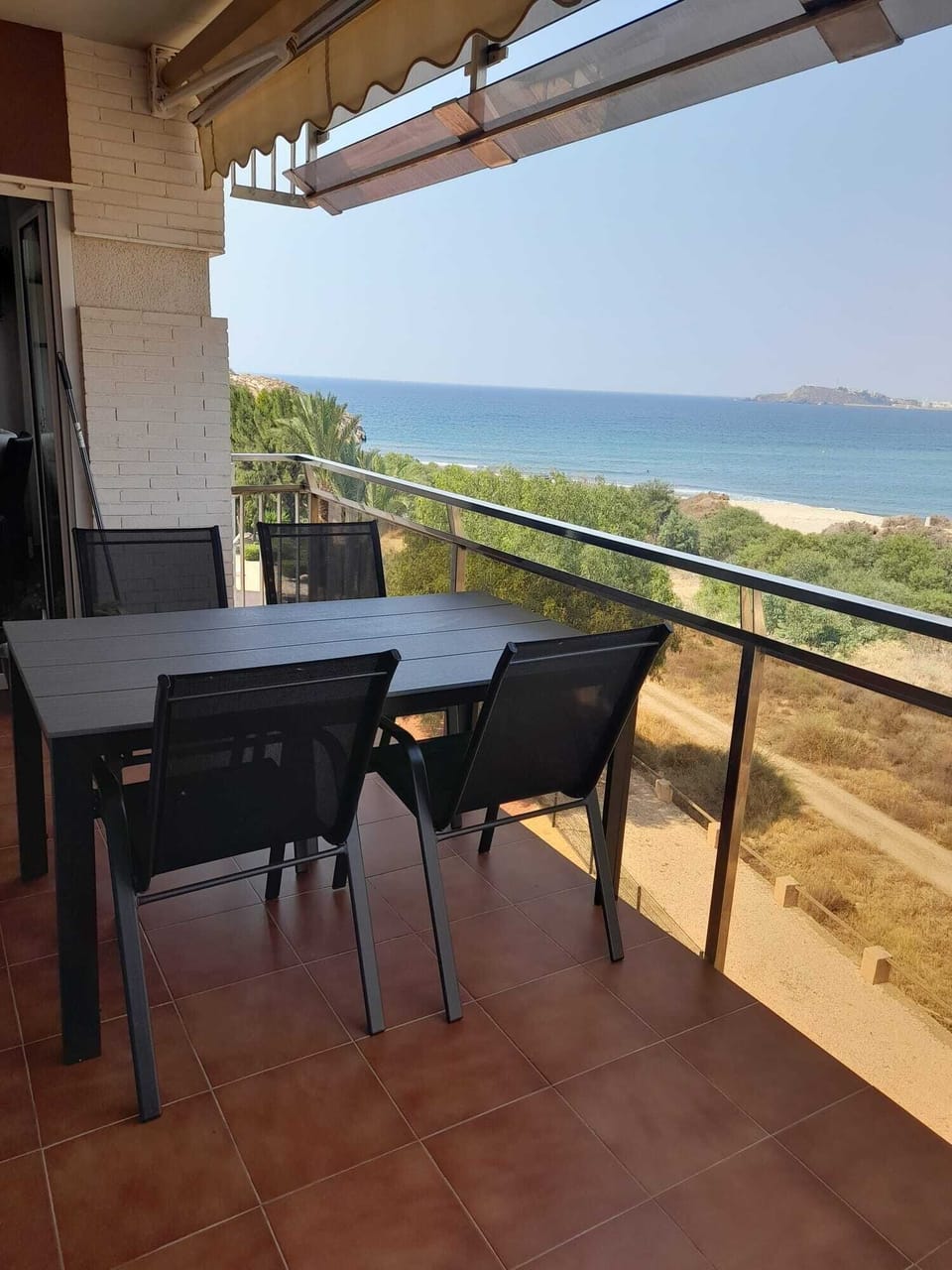Terrace overlooking the sea and mountains