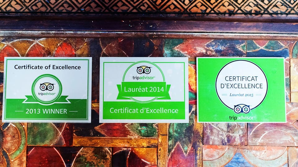 TripAdvisor- Certificate of Excellence 2013 / 2014 / 2015