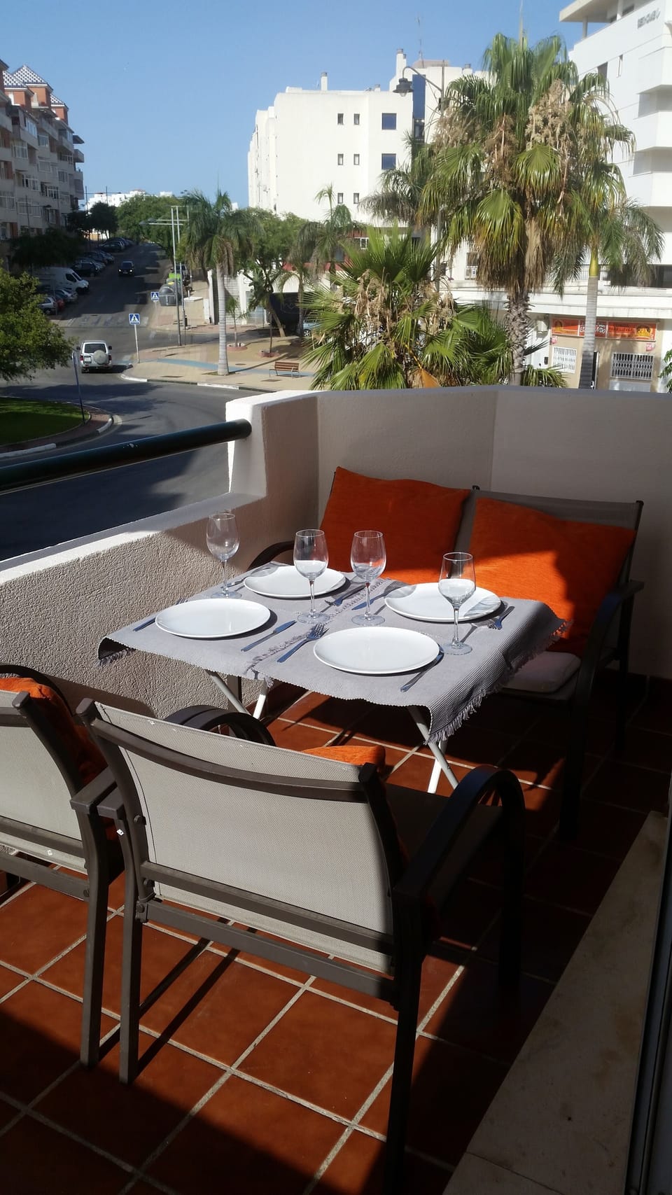 Dining on the balcony