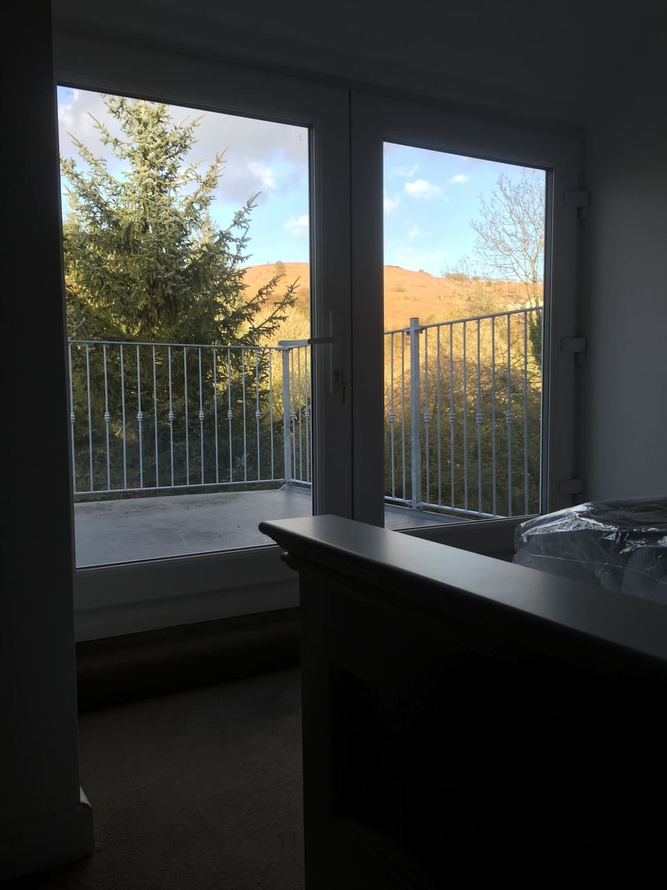 View from main bedroom.  Patio doors leading to private balcony