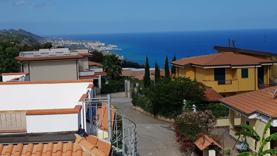 View of Tropea from the rooftarrace, 15 minutes drive.
