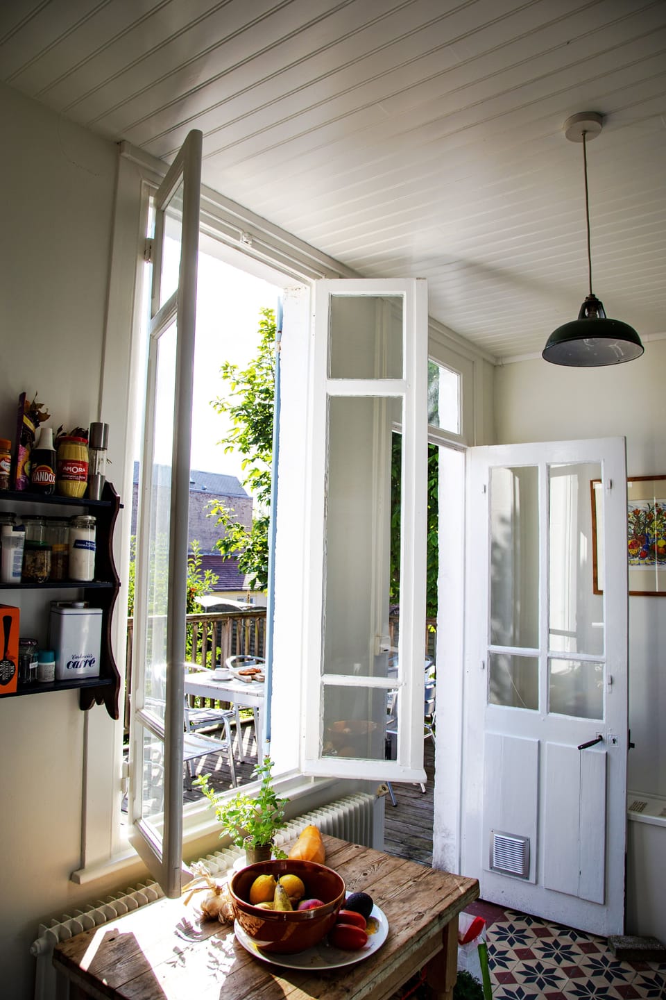 View of deck from kitchen
