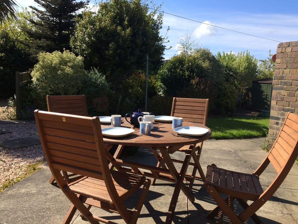 Teatime in the sun in our secluded garden