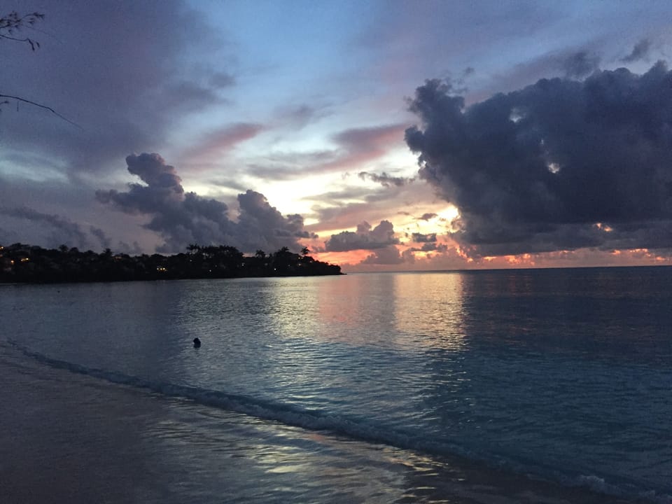 Sunset jolly harbour beach