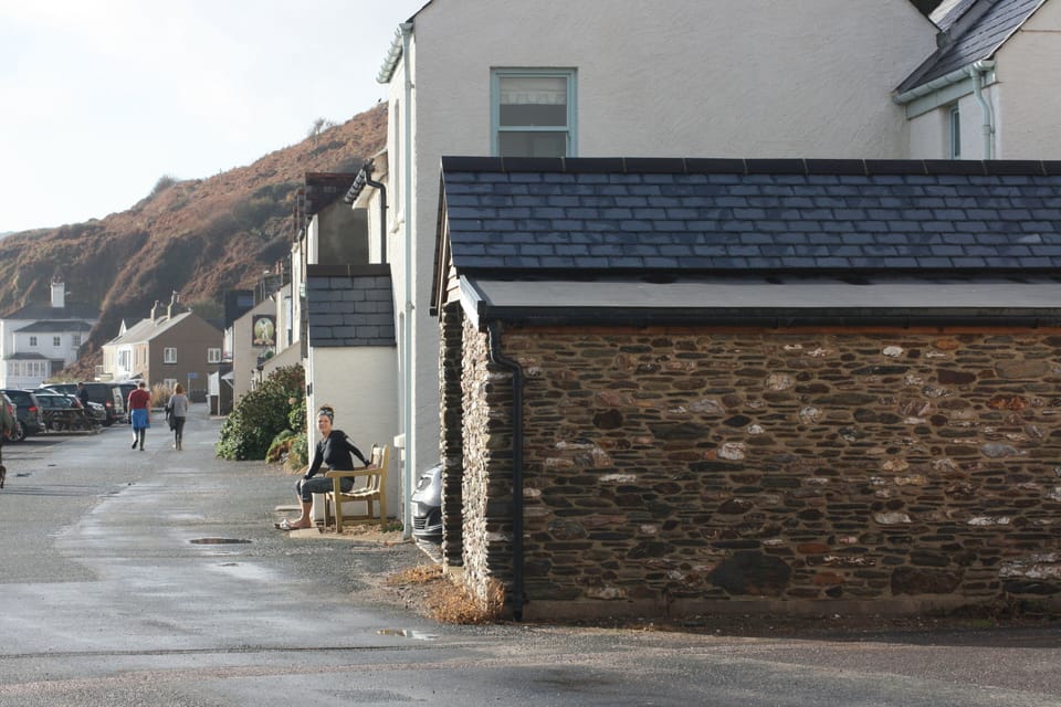 Beesands high street with the Cricket down the lane