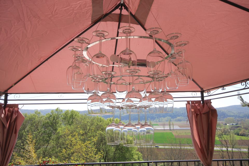 Wine glass chandelier