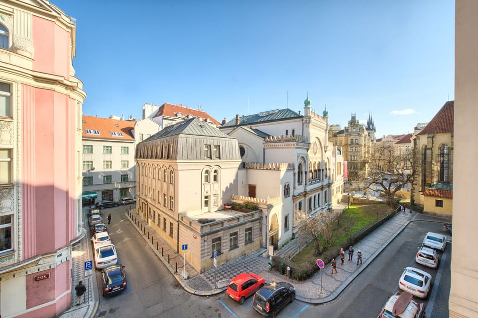 View from the dining area - Spanish Synagogue, one of Prague's most significant 