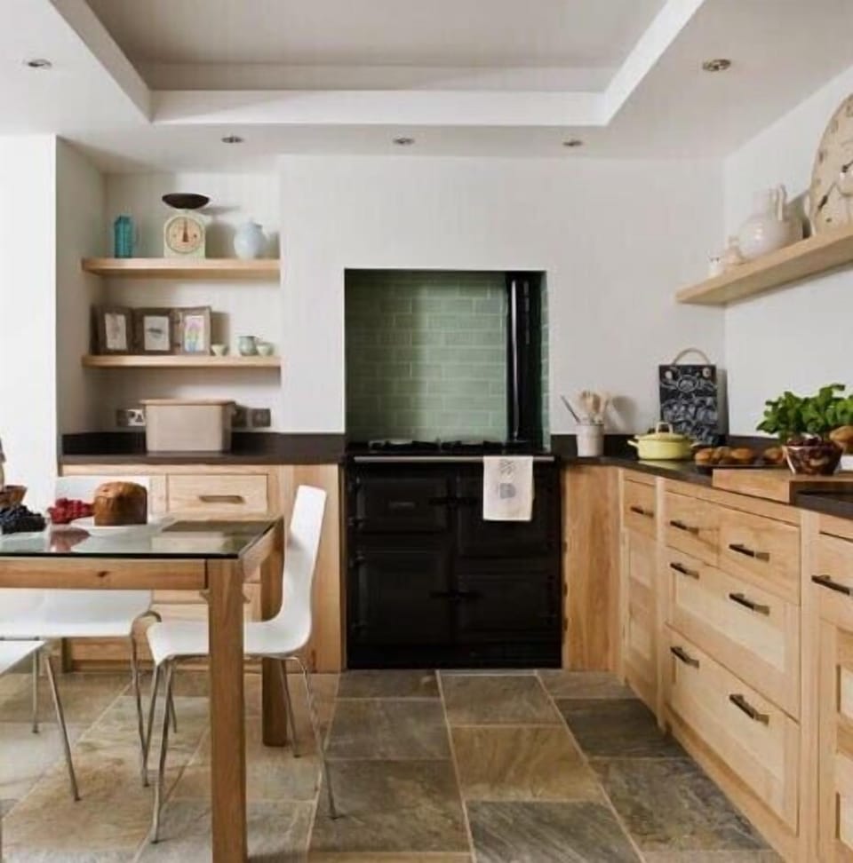 Contemporary kitchen with Rayburn