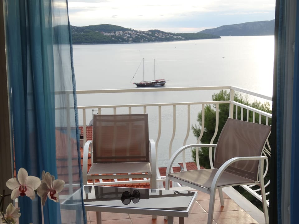 Private balcony with fantastic sea and sunset view.