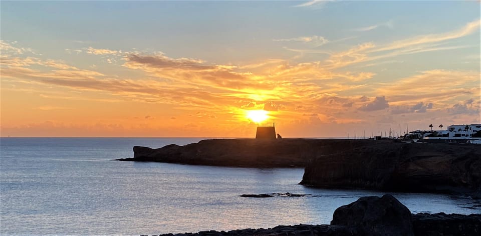 Sunset from the walkway near Las Coloradas Castle.