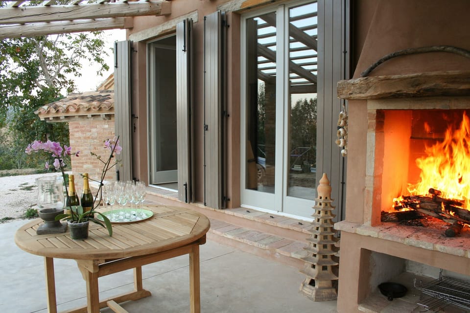 Outside fire for cooking the delicious local meat