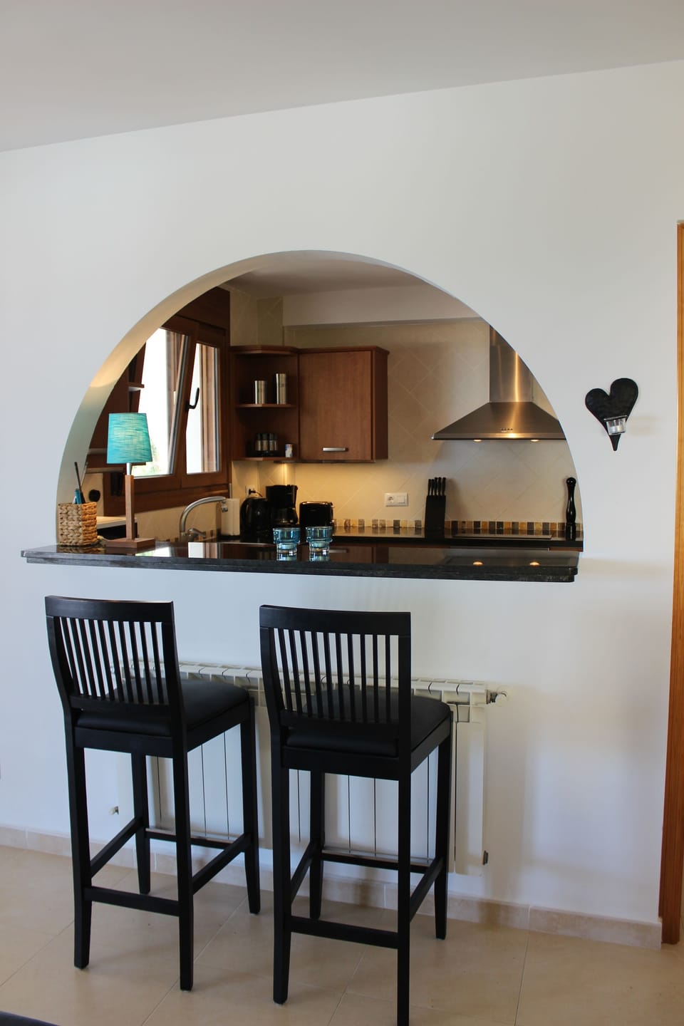 Breakfast bar by the kitchen