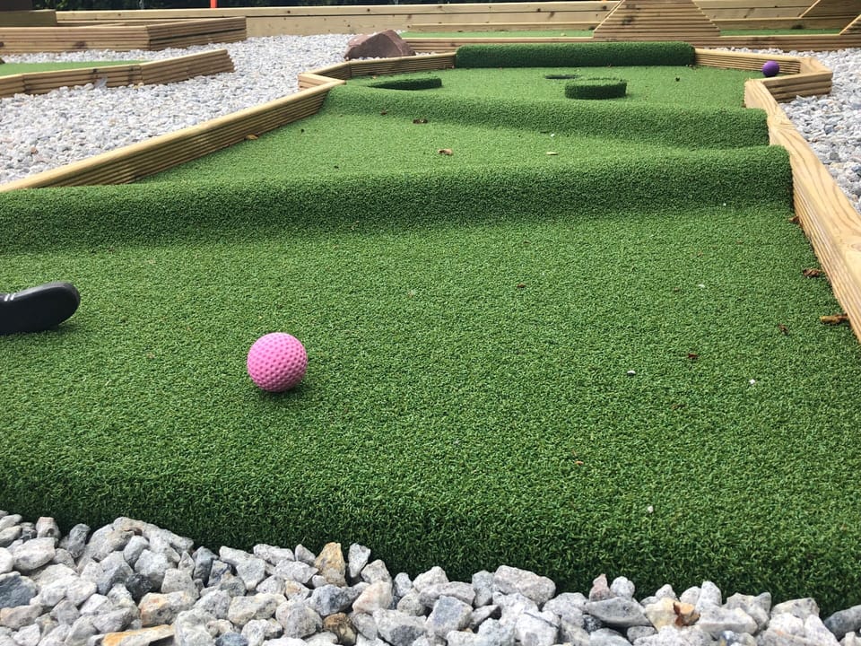 9-hole crazy golf course at Newhouse Farm Cottages