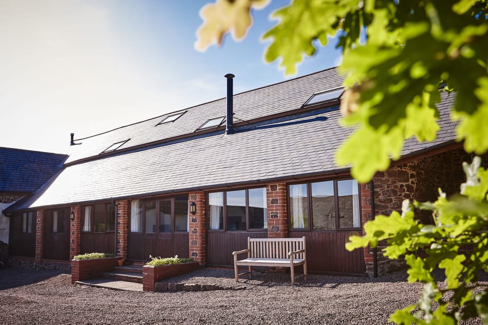 Private courtyard garden of Elm Barn at Newhouse Farm Cottages
