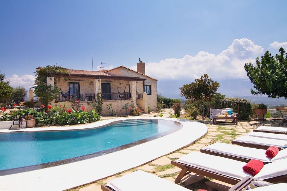 An aspect of the Villa and pool terrace!