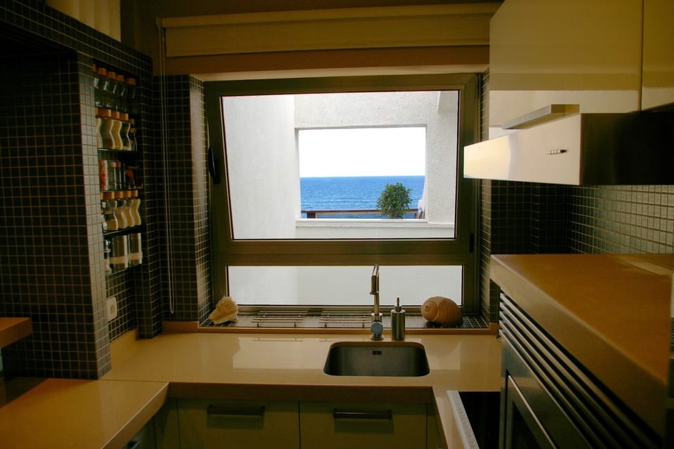 Kitchen and ocean views
