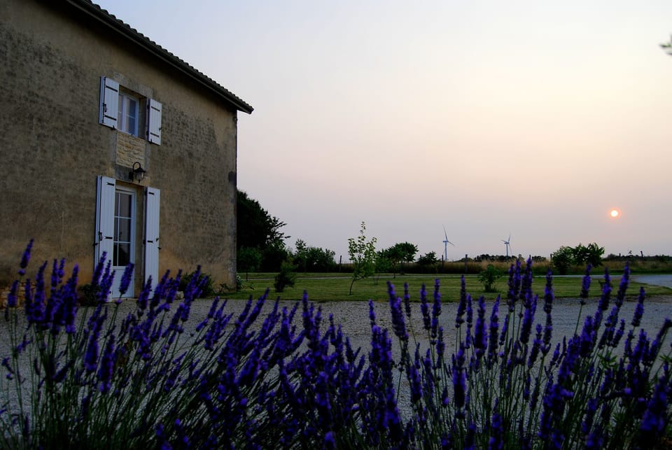 Front/entrance of gite at sunset