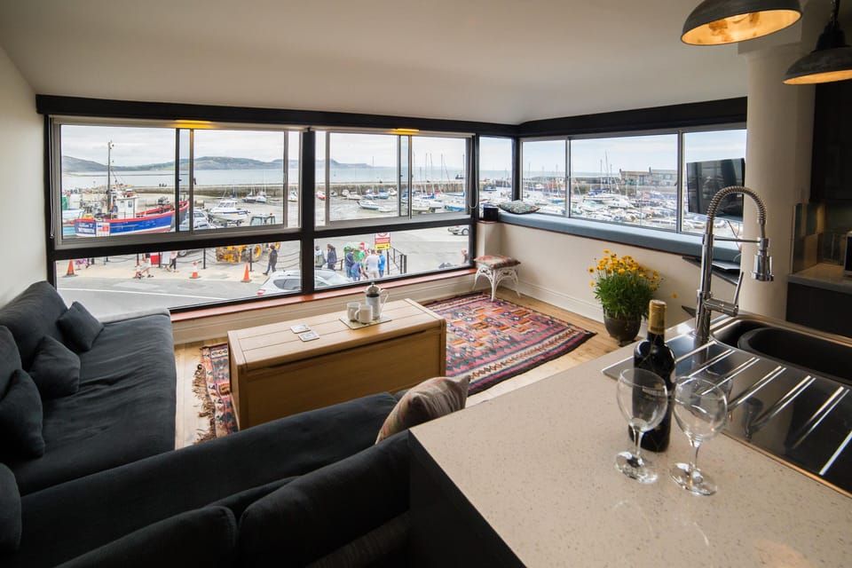 Views over The Cobb from the kitchen living area