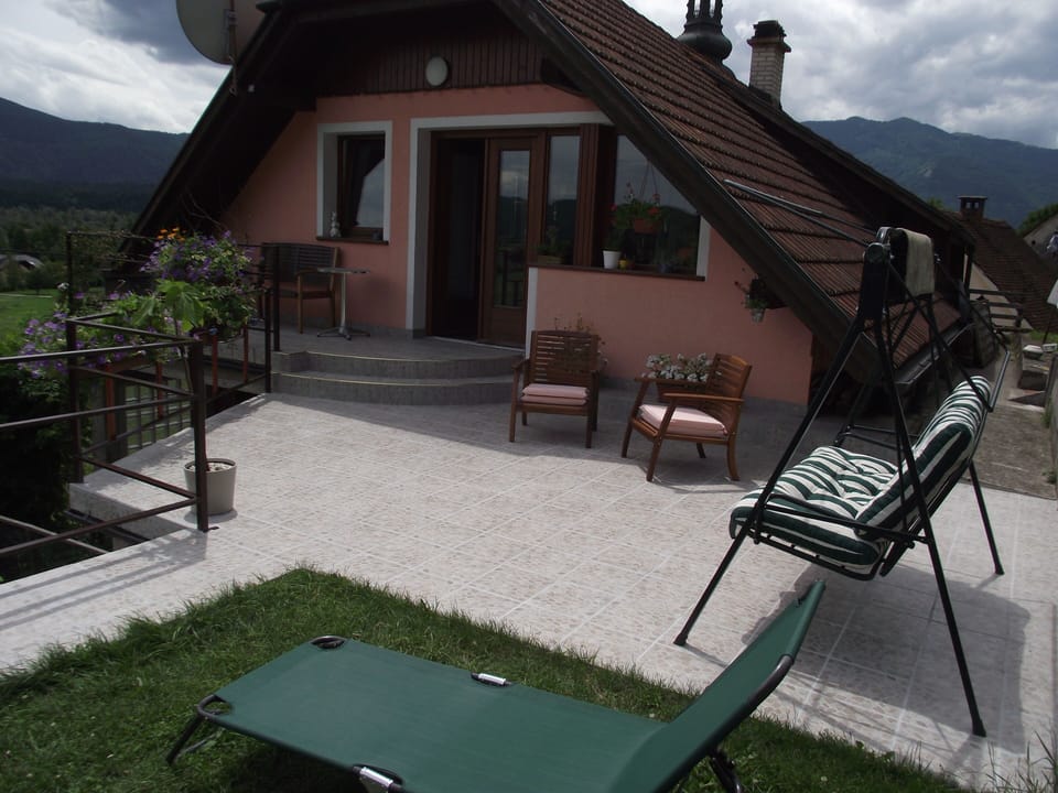Terrace and balcony and entrance to apartment