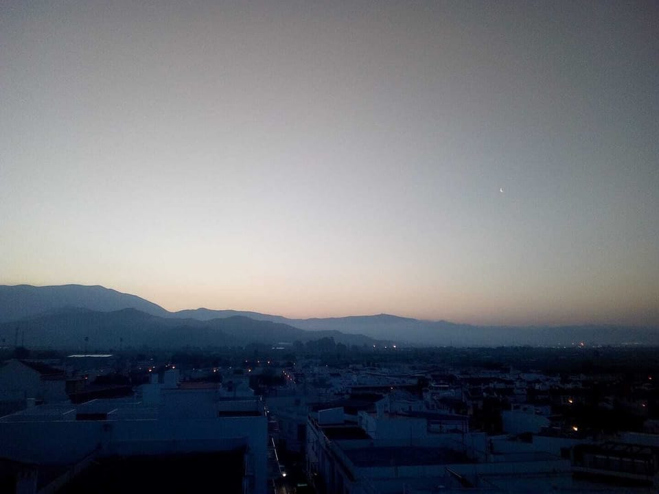 View of the terrace in the early morning