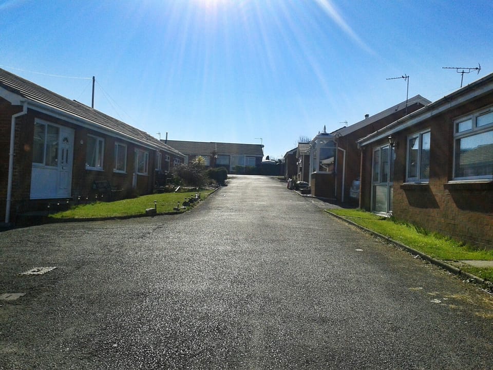 Our chalet from the outside. The road is a cul de sac.