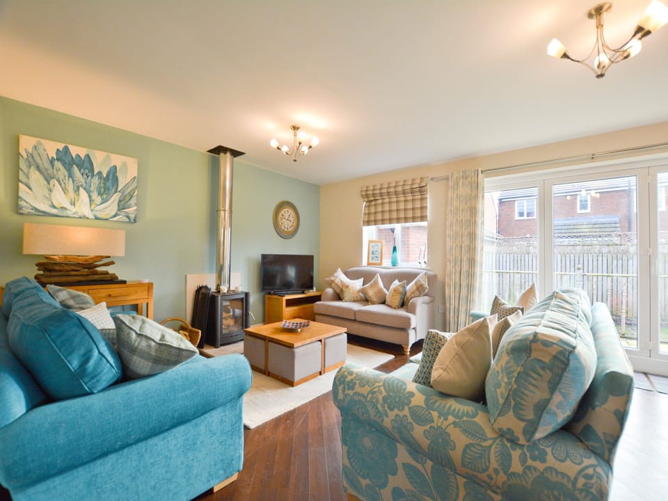 Living area with woodburner