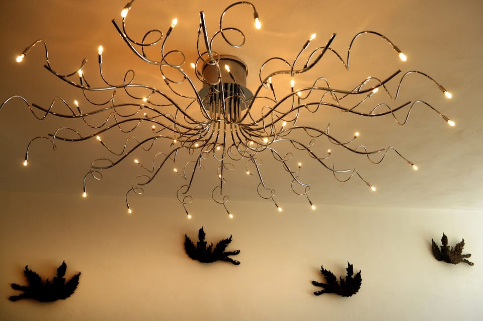 Beautiful lighting throughout the villa, both inside and out