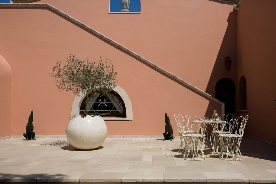 Front terrace to the villa and apartment with staircase upto the roof terrace
