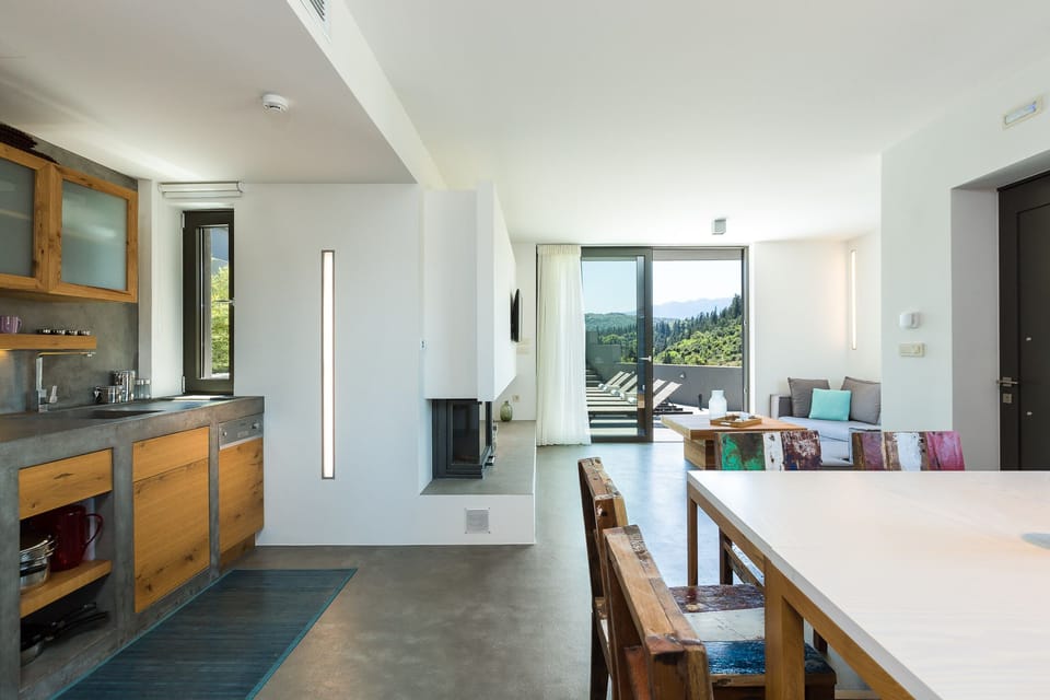 Open plan living, dining and kitchen area