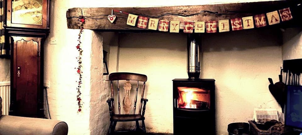 We make the farmhouse super Christmassy.
