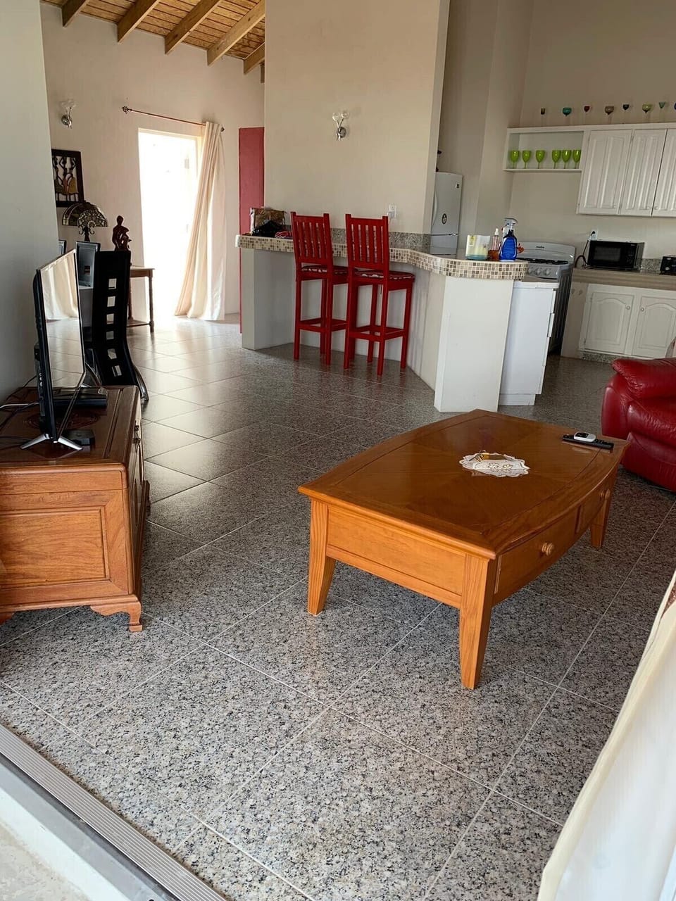 Open plan view of kitchen 