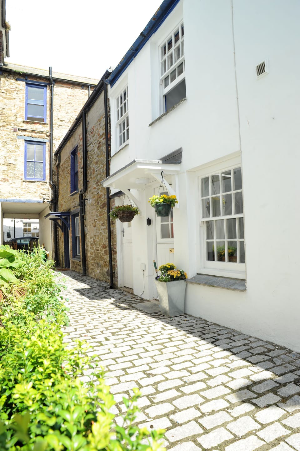 Our sunny alley,just yards from Fowey's busy main street