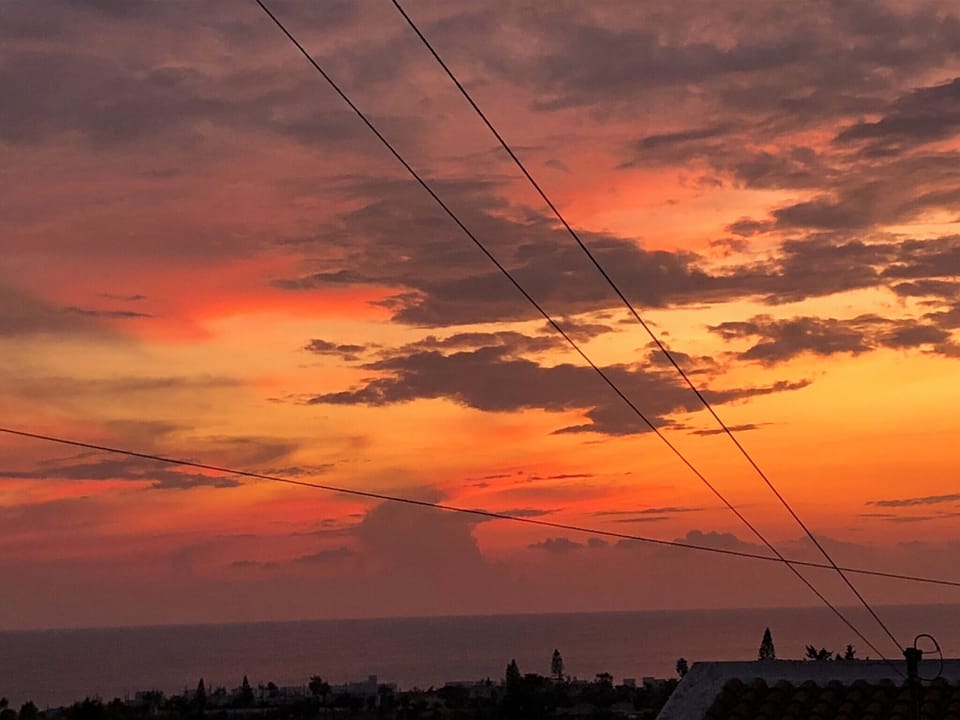 Beautiful sunsets viewed from our villa