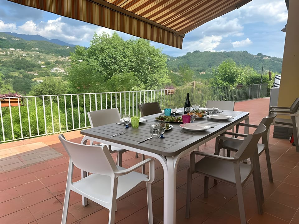 Terrace set up for al fresco dinning