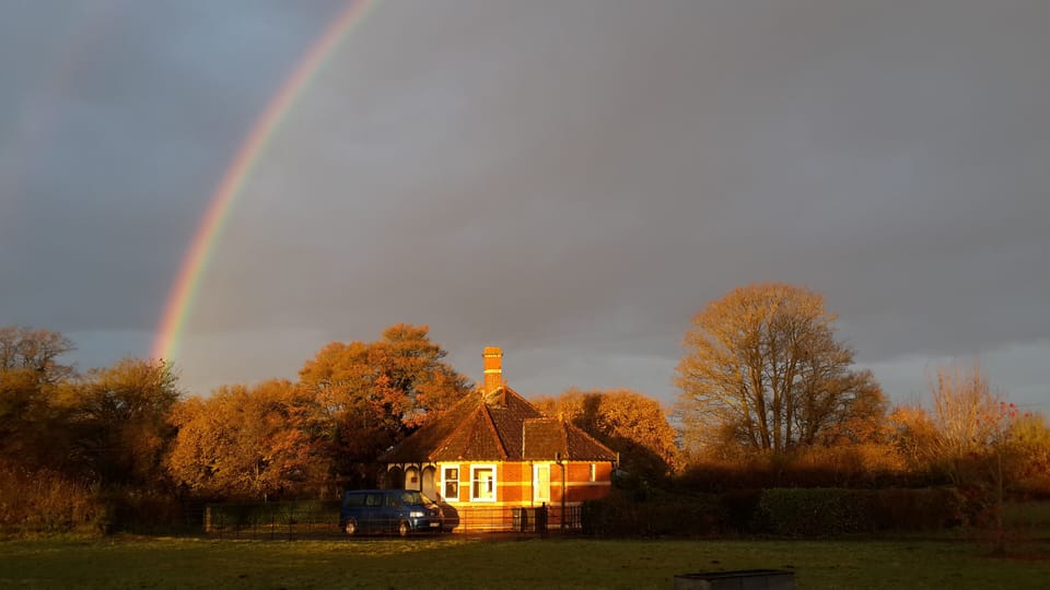 Amazing rainbow in the winter 