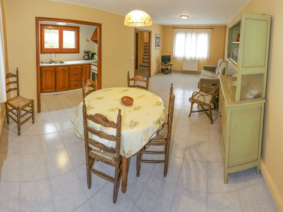 Living room with kitchen alcove