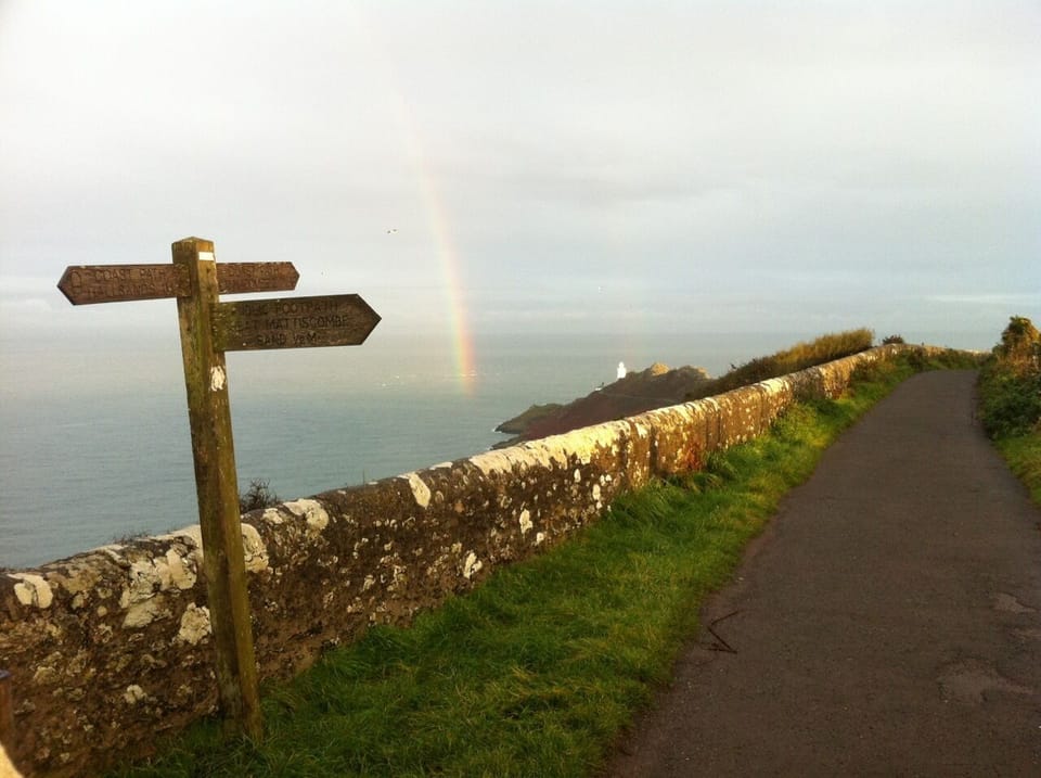 clifftop path to Start Point lighthouse, easily walkable from flat