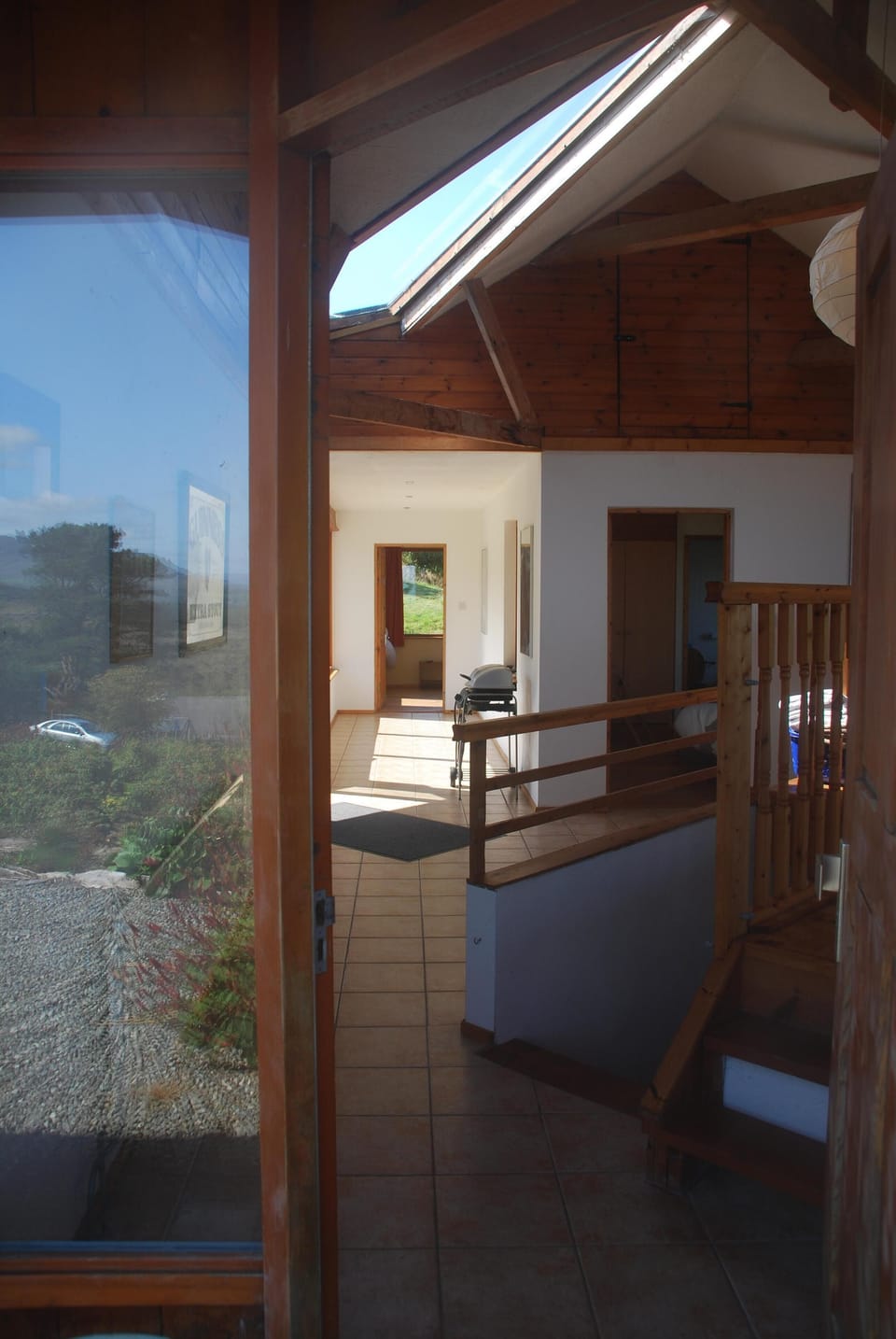 Corridor with glass wall,