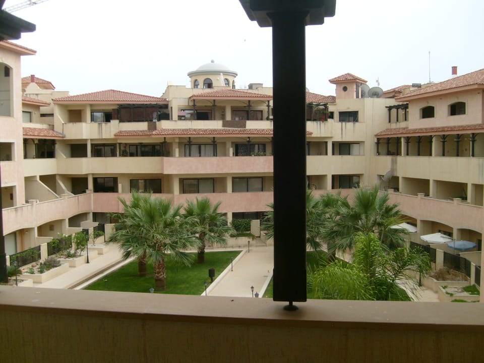 balcony overlooking gardens
