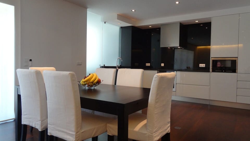 Dinning room and kitchen in open space