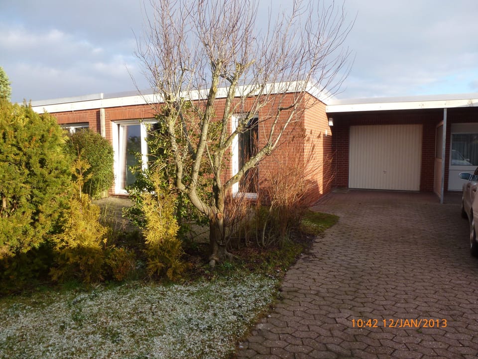 front of the house in winter