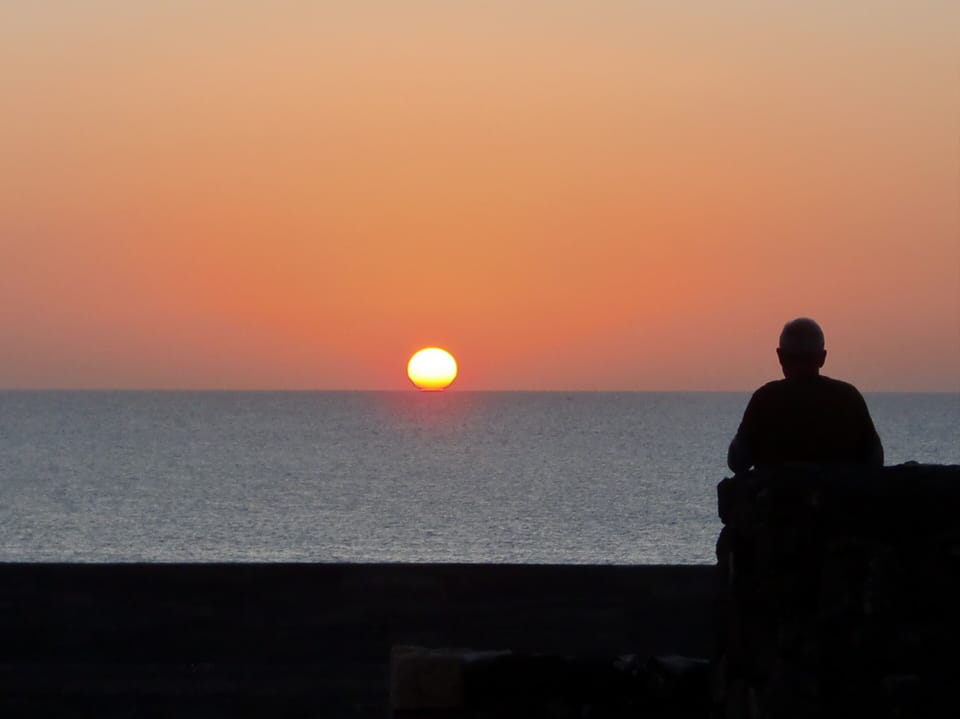 Romantic sunset above the sea