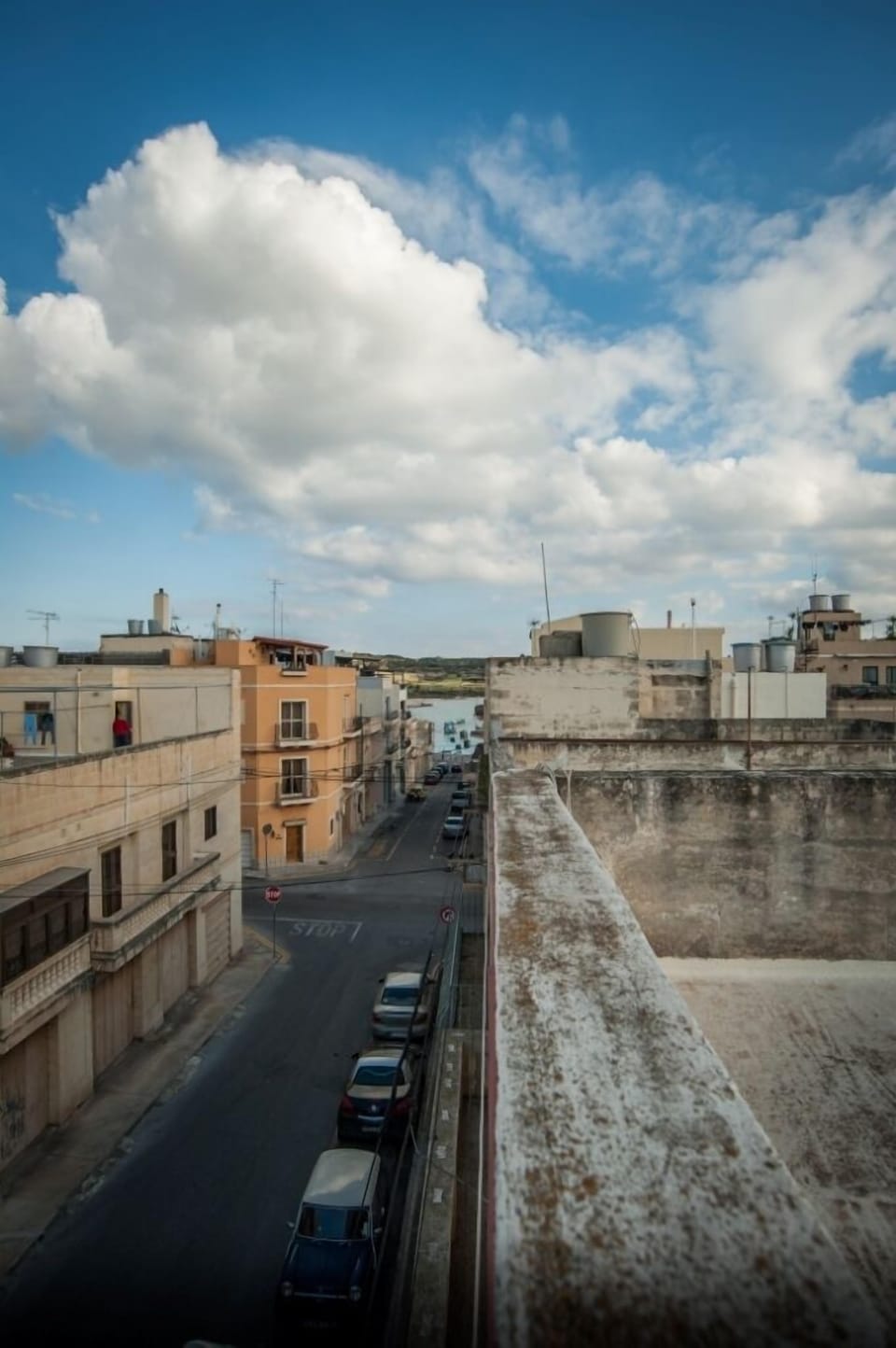 Views from the Roof terrace to the harbor / Marsaxlokk Bay