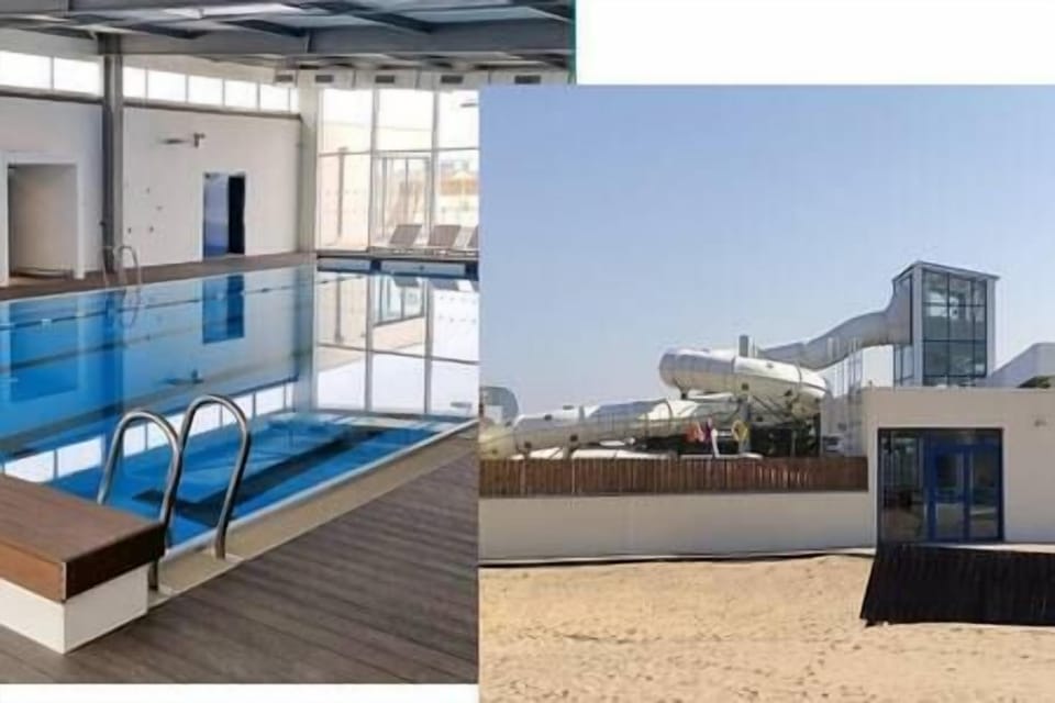 Piscine intérieure (thalasso) et extérieure (sur la plage) à proximité de la maison